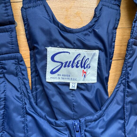 Subello Vintage Men's Blue Ski Snow Bib Overall Pants Size M Skiing Retro Apres - Picture 2 of 16